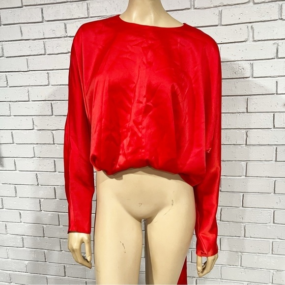 Asos Women’s Red Tie Wrap Front Top and Wide Leg Pants Set - Picture 9 of 14